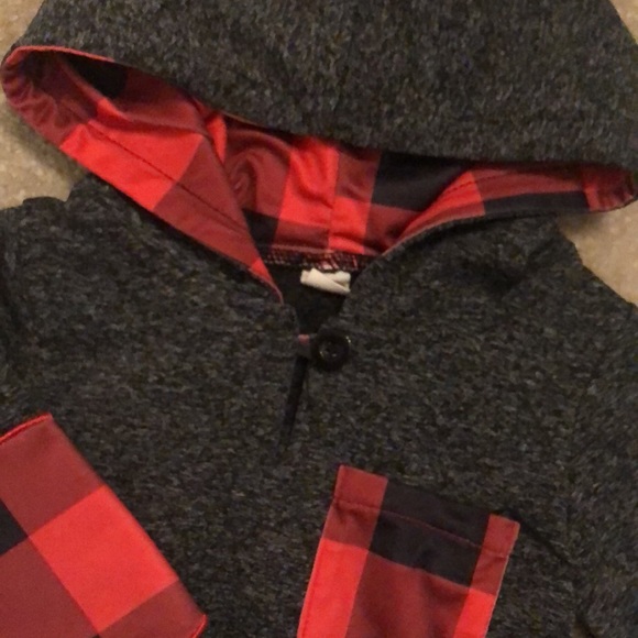 Gray and Buffalo Plaid Jogger Set - Picture 4 of 4